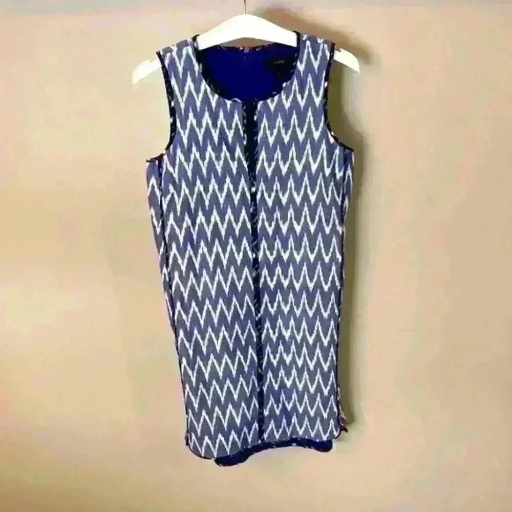 🔥SALE🔥 J.Crew Cotton Chevron Pattern Dress, Size 2